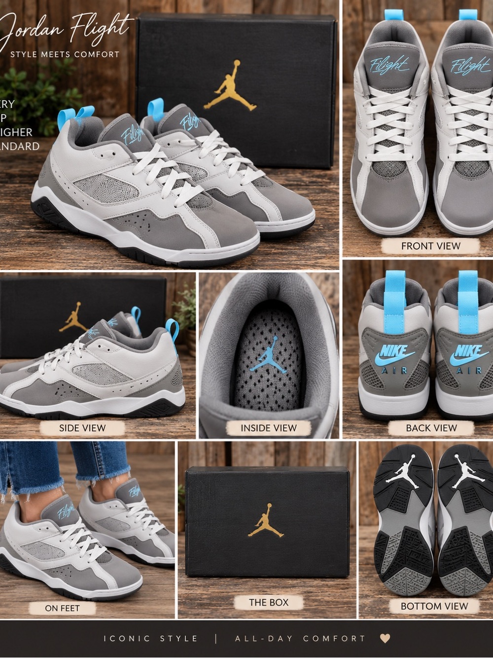 Jordan Kids Sneakers in Gray and Light Blue